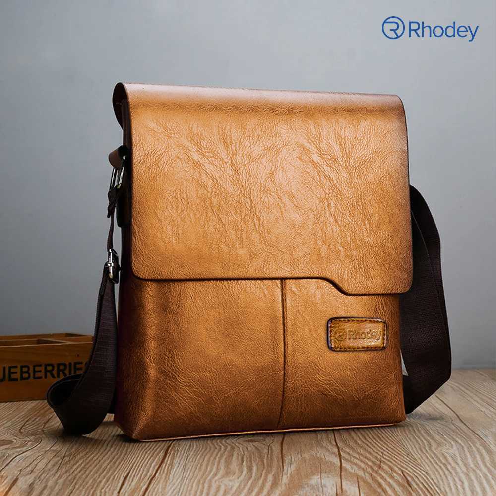 Rhodey {Tas Selempang Bisnis Pria Elegant Messenger Bag PU Leather - 9906 - Tas Selempang/Slempang Bahu Pria Bahan Kulit Original 100% Import}