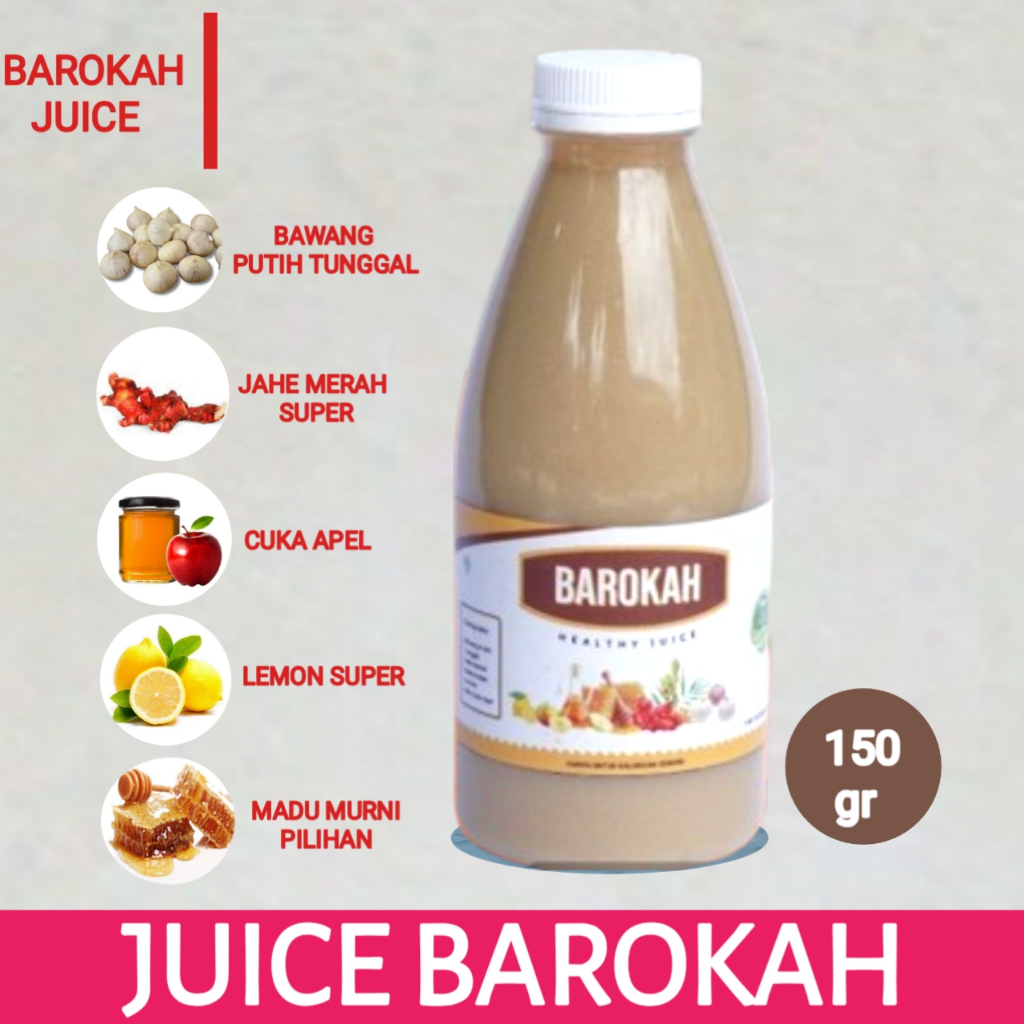 

Barokah Jus Bawang Putih Tunggal Premium Dengan Jahe Merah Lemon Madu Cuka Apel HALAL