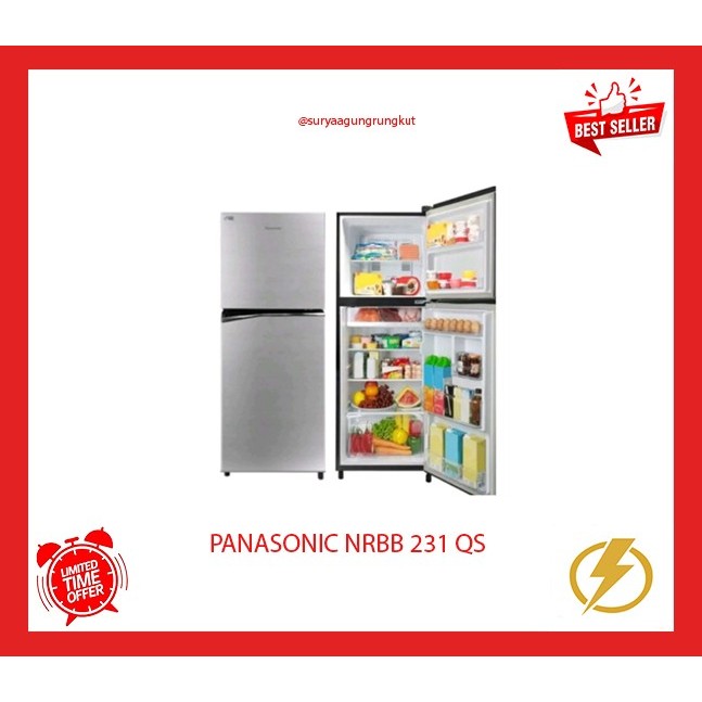KULKAS PANASONIC 2 PINTU 230 LITER 70 WATT - NRBB 231 QS