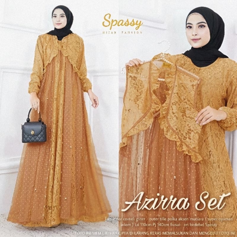 Gamis Brukat Mutiara / Azzira Set Gamis / Brukat Terbaru