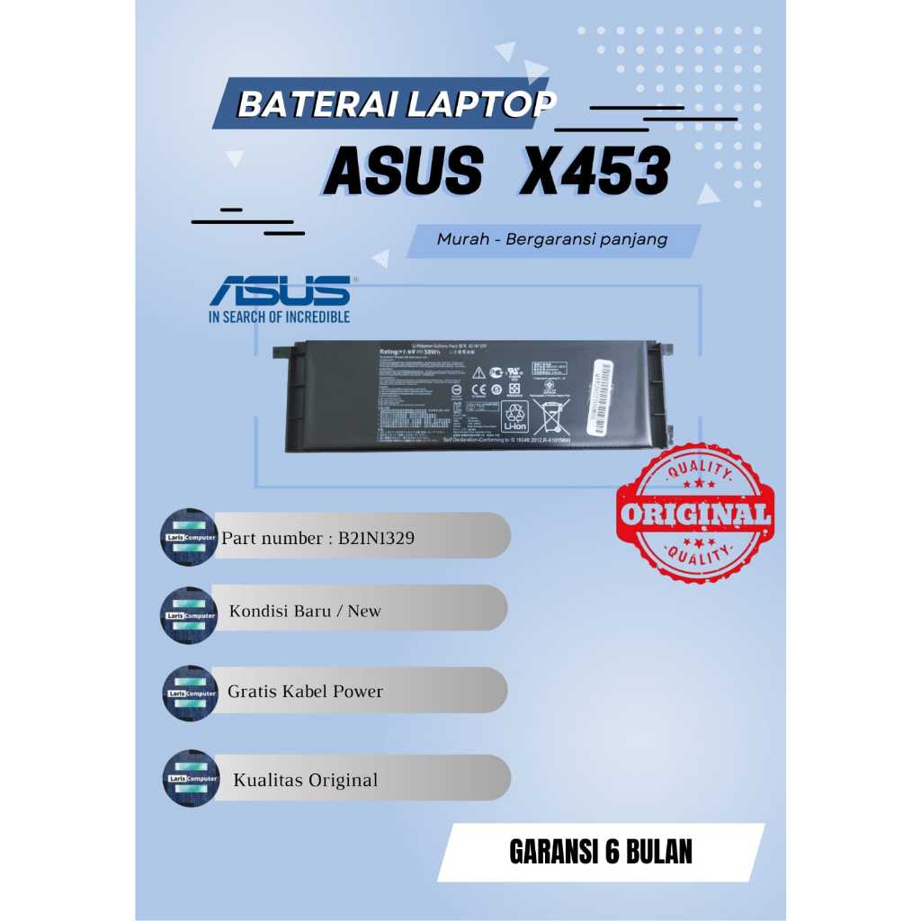 Baterai Batre Laptop Assus X453 X453MA