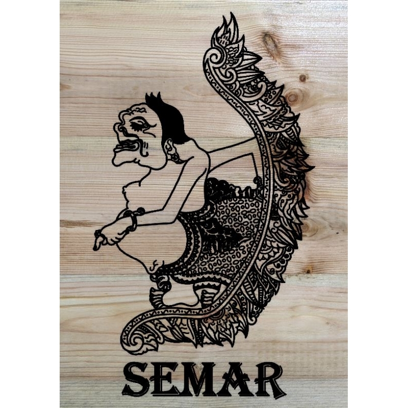 Lukisan kayu jati Belanda / Lukisan Wayang Punakawan Series