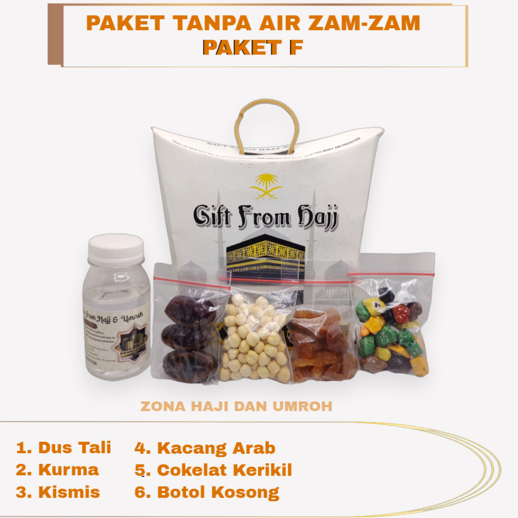 

Paket oleh-oleh haji dan umroh TANPA AIR ZAM-ZAM