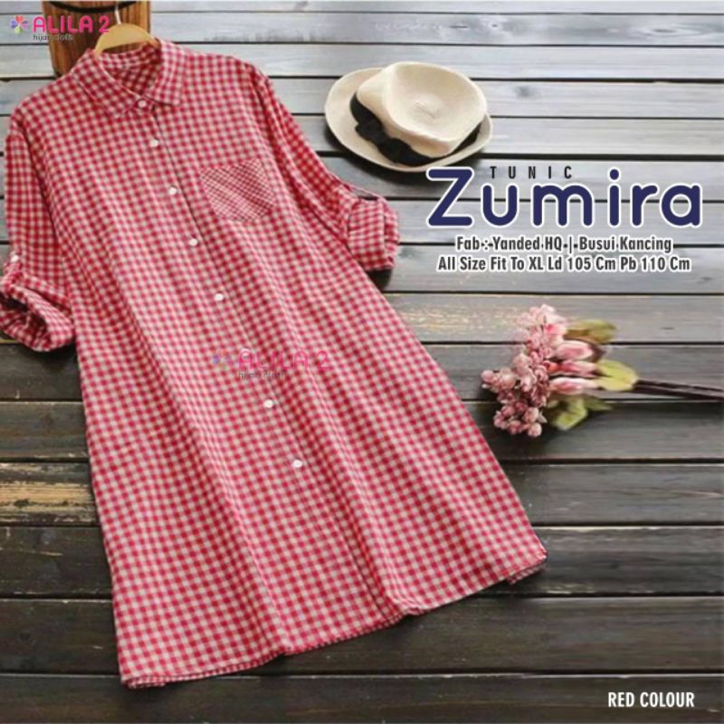 Atasan jumbo Zumira tunik bahan katun yanded LD 105 FIT TO XL by Alila