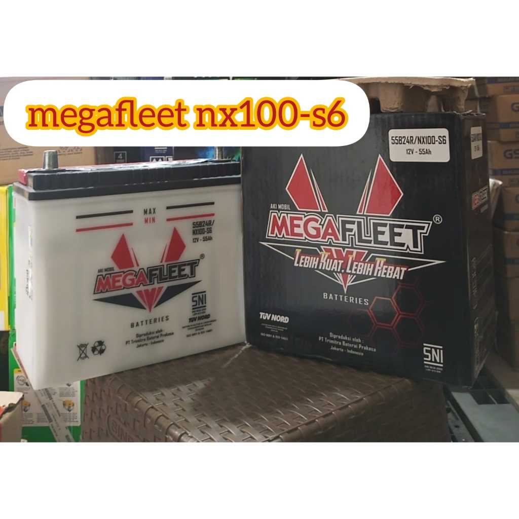 Aki mobil toyota avanza megafleet Nx100-S6 ns60 12v55ah 12v - 55ah aki basah