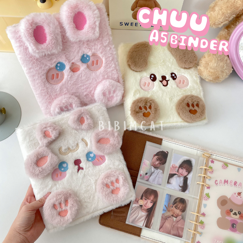 NEW- (A5 SIZE) CHUU BINDER PHOTOCARD ALBUM / PC BINDER FLUFFY BONEKA