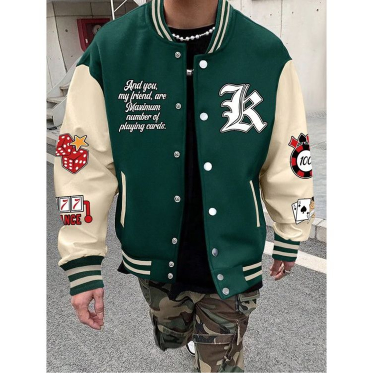 DISKON VARSITY BASEBALL LOGO "K" KARTU AS OVERSIZE M - 6XL XXXXXL JUMBO JAKET VARSITY UNISEX BOY