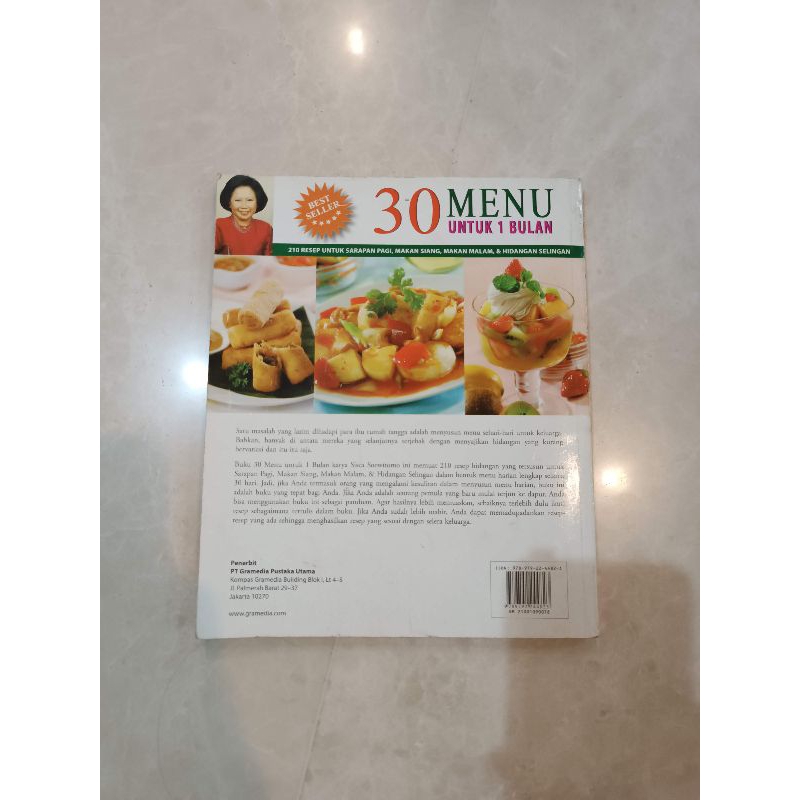 Buku 30 Menu 210 Resep Untuk 1 Bulan By SISCA SOEWITOMO Kolpri Origina
