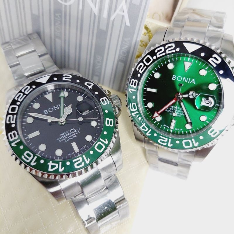 Bonia Limited Edition GMT Starbuck Automatic Jam Tangan Pria Original