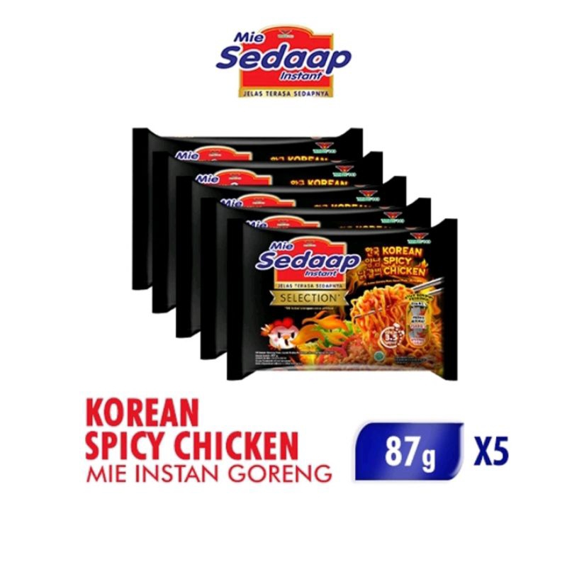 

[ 5 Bungkus ] Sedaap Mie Instant Goreng Selection Korean Spicy Chicken 87 gram