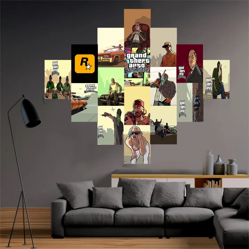Poster dinding aesthetic GTA design - dekorasi  kamar aesthetic 2024