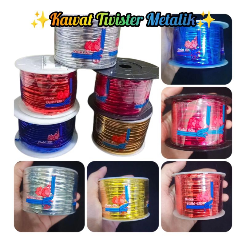 

Pita Kawat Twister 100YD|Pita kawat metalik souvenir|Kawat Bunga|Kawat Ikat