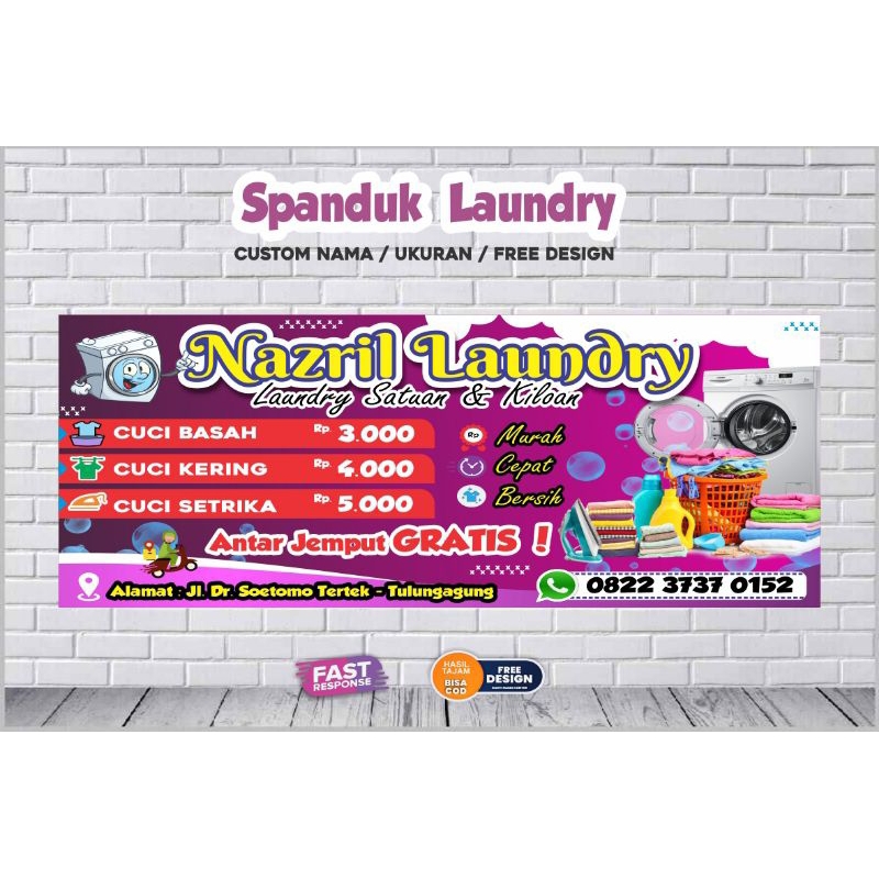 Spanduk Laundry custom design murah
