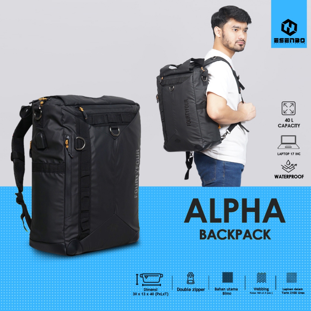 Tas Ransel 4 In 1 FOURTYFOUR ALPHA - Backpack Premium Waterproof