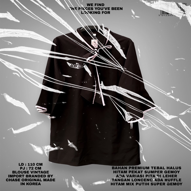 BLOUSE KOREAN/IMPORT BLOUSE/KOREAN BLOUSE/SAILOR BLOUSE/BLACK BLOUSE/OVERSIZE BLOUSE/IMPORT BLOUSE K