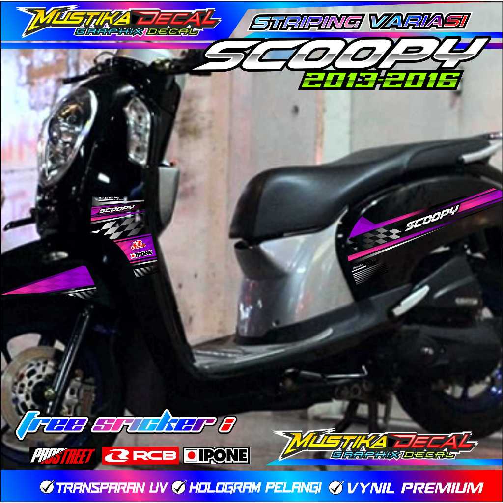 STRIPING VARIASI HONDA SCOOPY 2013 - 2016 / STICKER LIST MOTOR SCOOPY 2013 - 2016