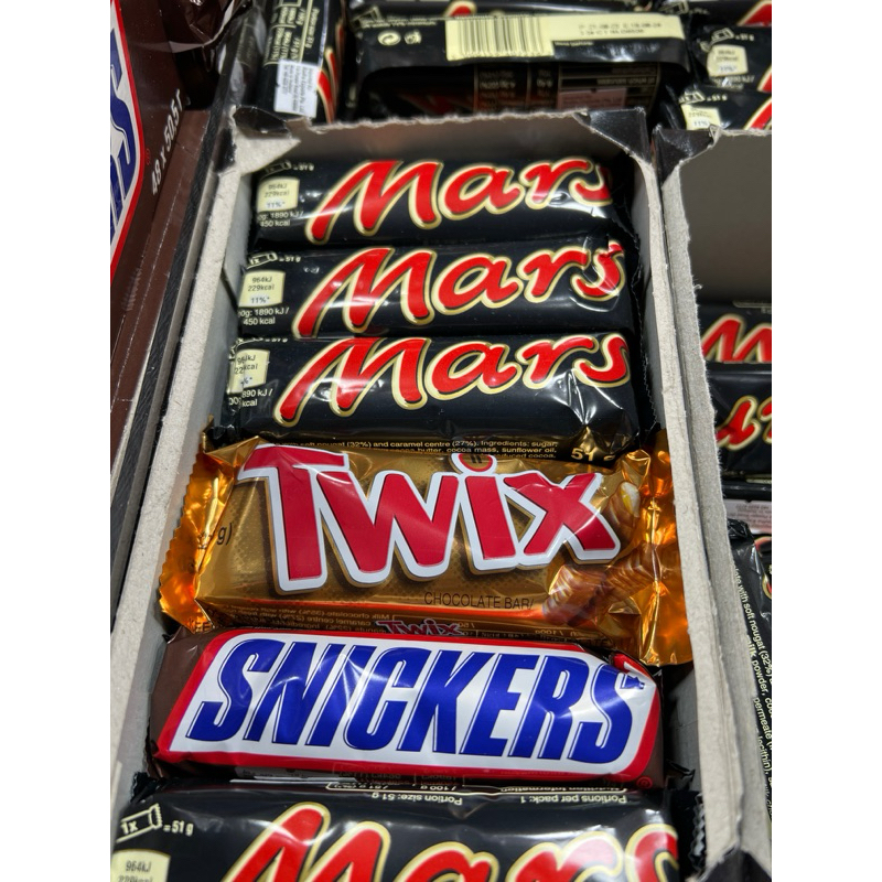 

Mars Snickers Twix CHOCOLATE ORI SG BAR 51gr 50gr