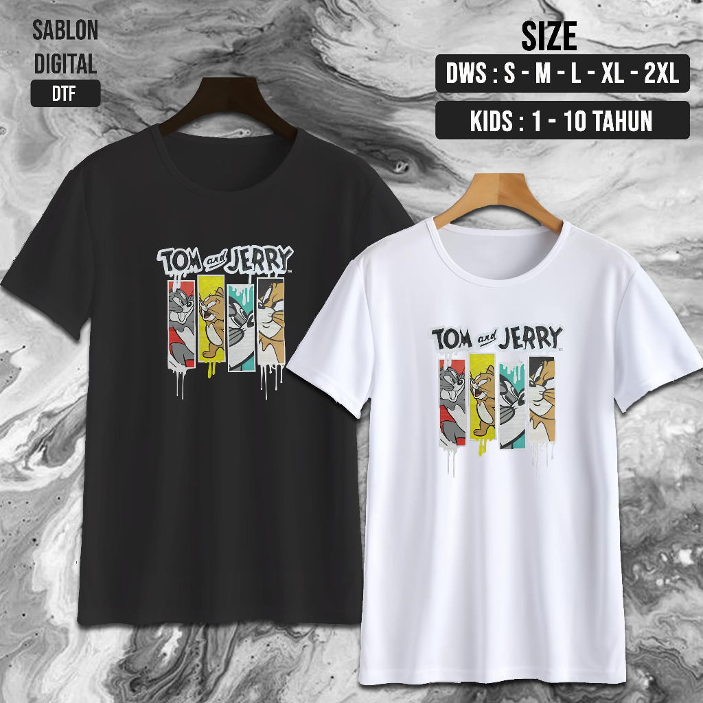 NW0193 Kaos TOM AND JERRY COMIC / TOM AND JERRY / kaos comic / kaos kartun/ Baju Kaos Oblong / Baju 