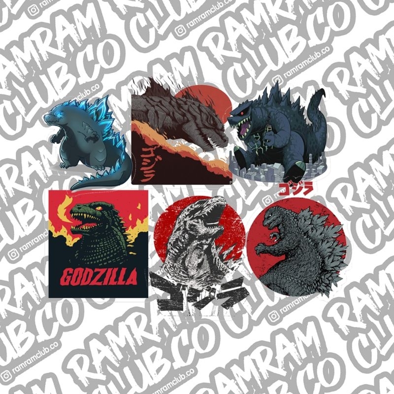 

STICKER PACK STIKER VINYL GODZILLA WEATHERPROOF 6pcs