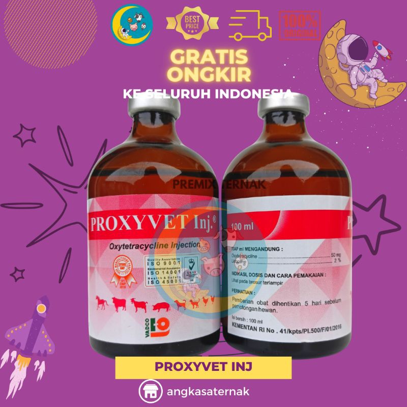 PROXYVET Inj 100 ml | Antibiotik Spektrum Luas Hewan | Like Kaloxyvet Oxy SB
