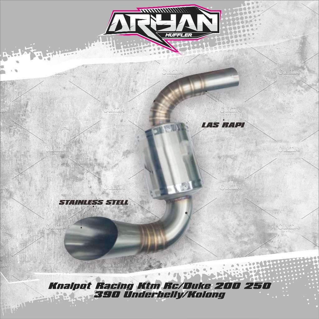 Knalpot Racing Ktm Rc/Duke 200 250 390 Underbelly/Kolong ARIYANMUFFLER
