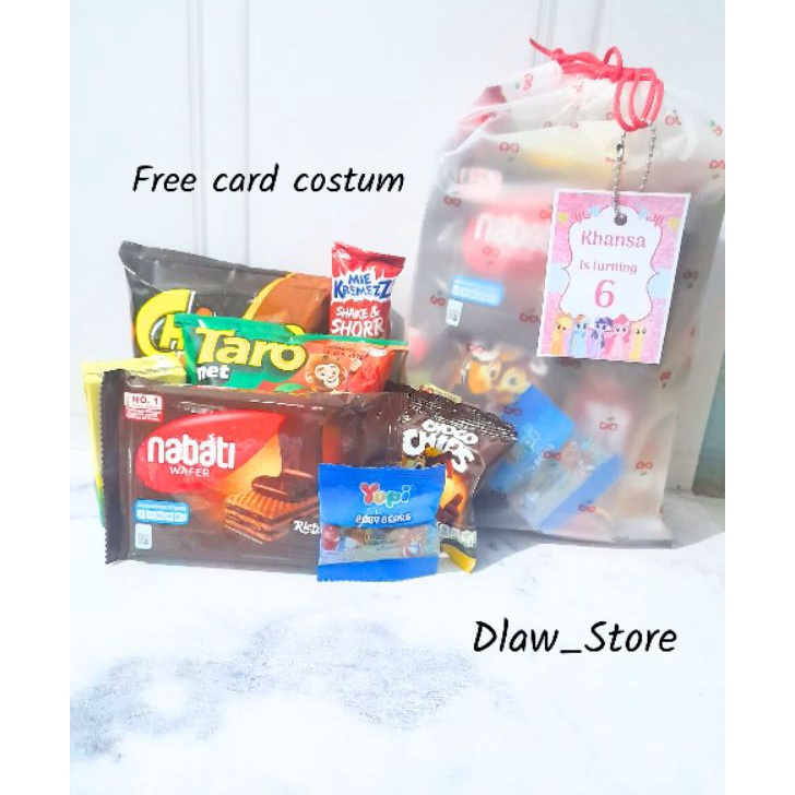 

Terlaku Paket Snack ulang tahun Kemasan Pouch Hampers Ultah