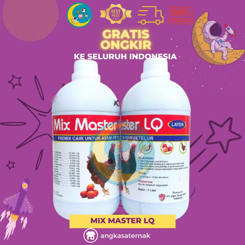 Mix Master LQ Premix Layer - Premix Cair Mengandung Multivitamin dan Mineral Untuk Suplemen Ayam Pet