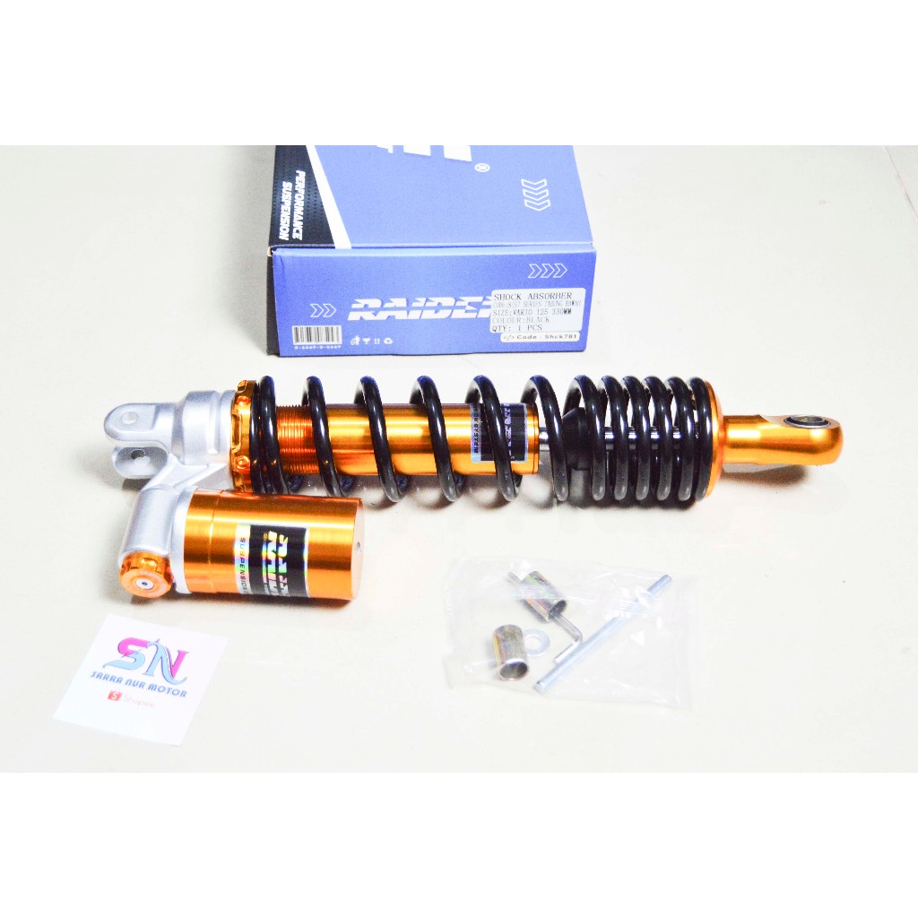 Shock Belakang Tabung Bawah Vario 125 330MM Black (RAIDEN)