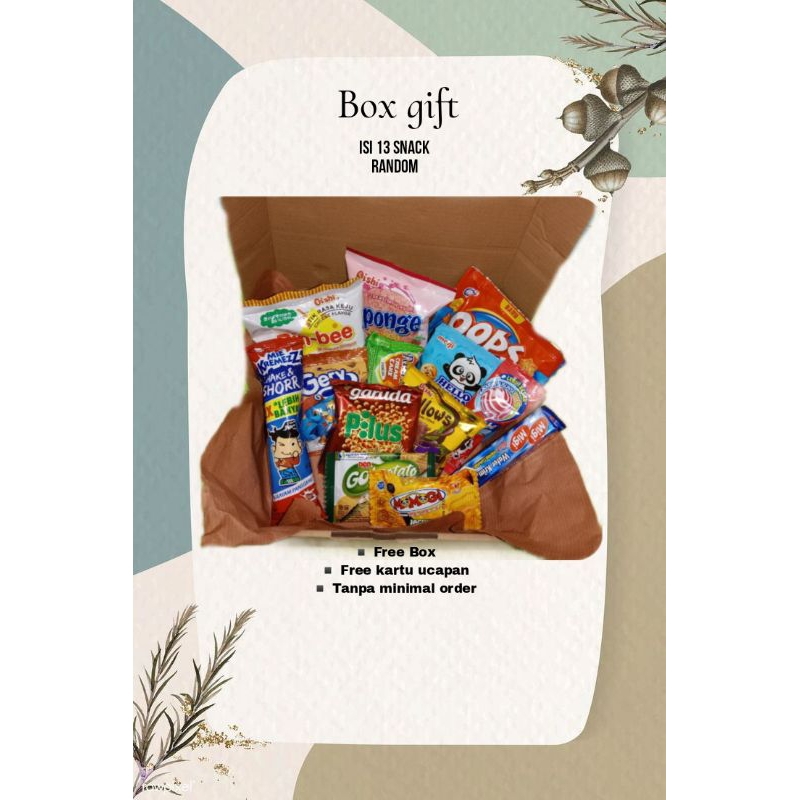 

Box snack | souvenir snack | Hadiah untuk teman, pacar atau acara ultah dll