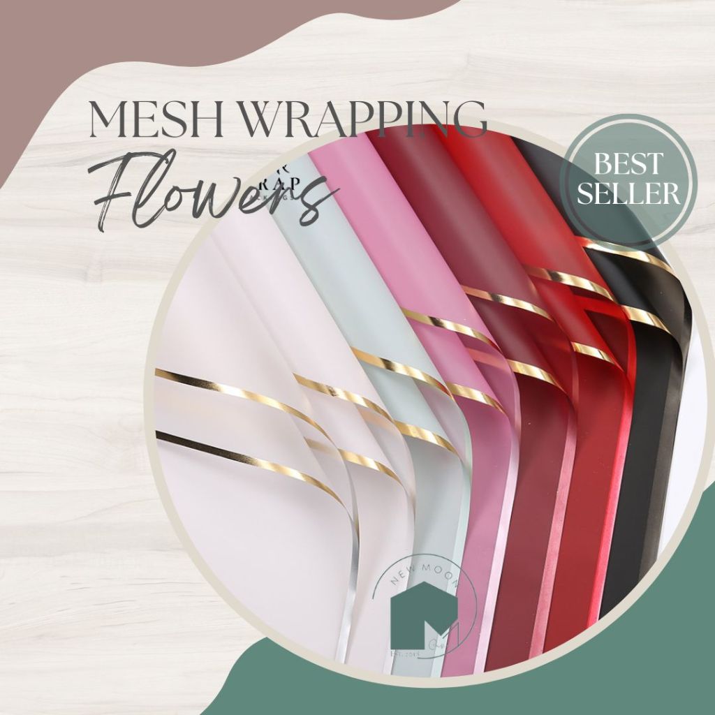 

[Gratis Packing] Flower wrap bouquet gold cellophane paper wrapping buket bunga vintage kertas flower wrapping xxy006
