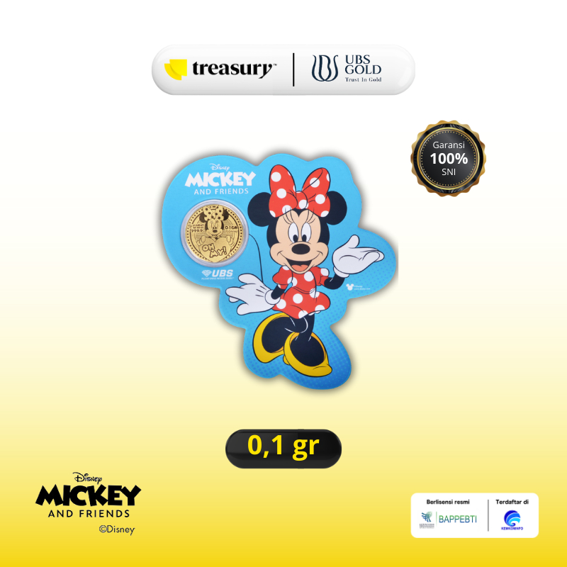 Emas UBS Logam Mulia 0,1 Gram Edisi Angpao Disney Mickey Minnie Mouse