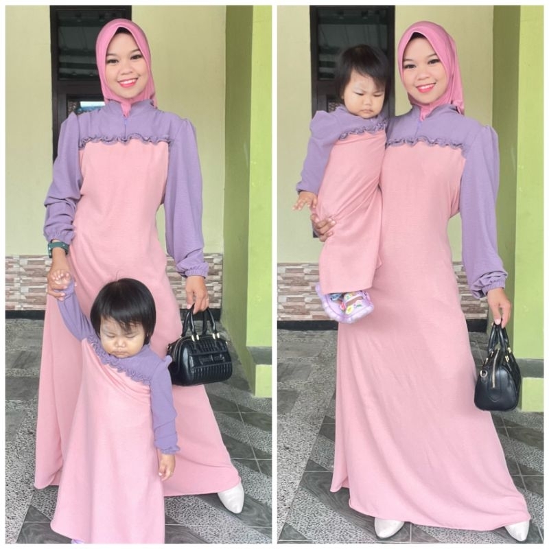 Gamis malaya couple ibu dan anak 1-7tahun by AQILA || Gamis divana couple ibu dan anak