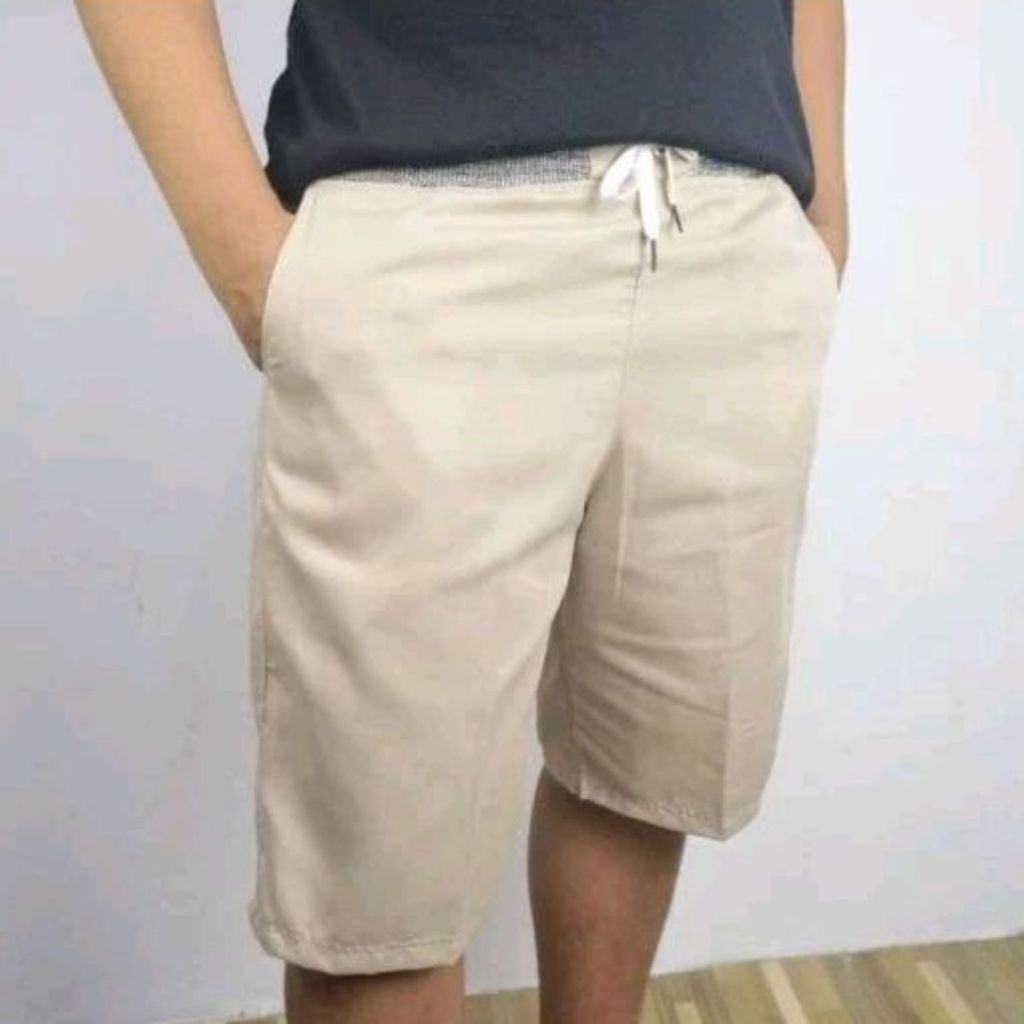 CELANA PENDEK PRIA CHINOS SHORT CHINO PINGGANG RIB KARET SURFING PANTS POLOS PREMIUM