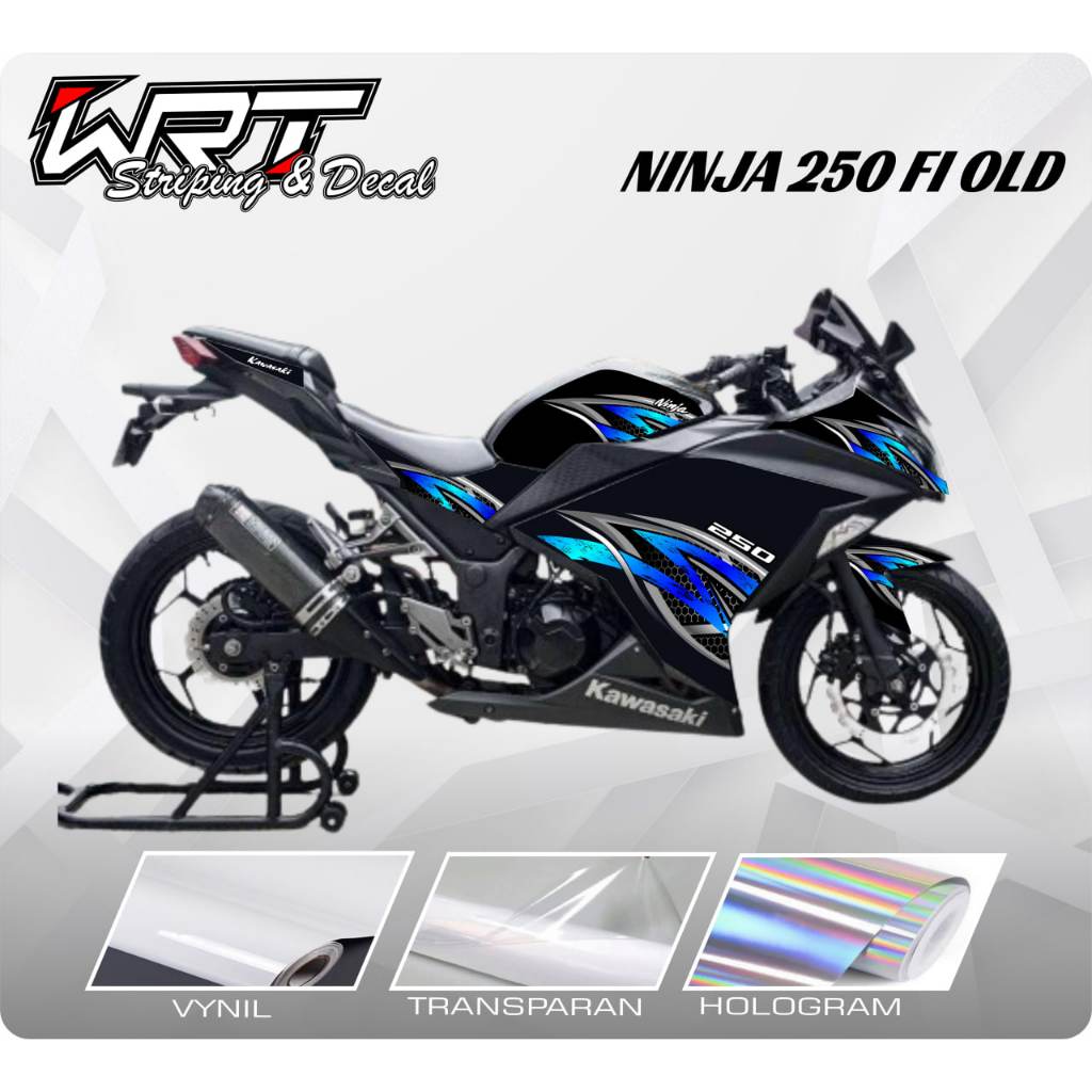 Striping Ninja 250 FI-Stiker Decal Ninja 250 FI Old Grafis Racing v2