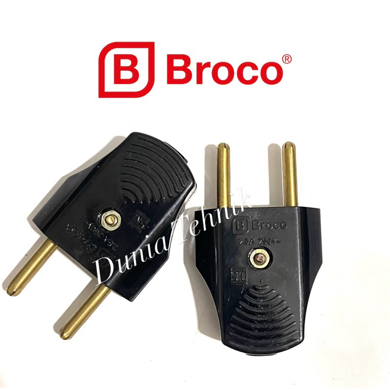 BROCO Steker Colokan Listrik Gepeng Colokan Listrik Male Steker Standar LN Colokan Sambungan Kabel G