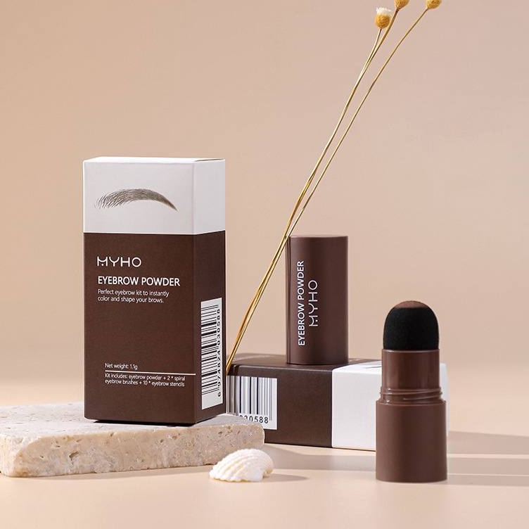 Murah Viral  MYHO Eyebrow Powder Cetakan Alis Instan Eyebrow Waterproof 1 Model cetakan alis Shaping