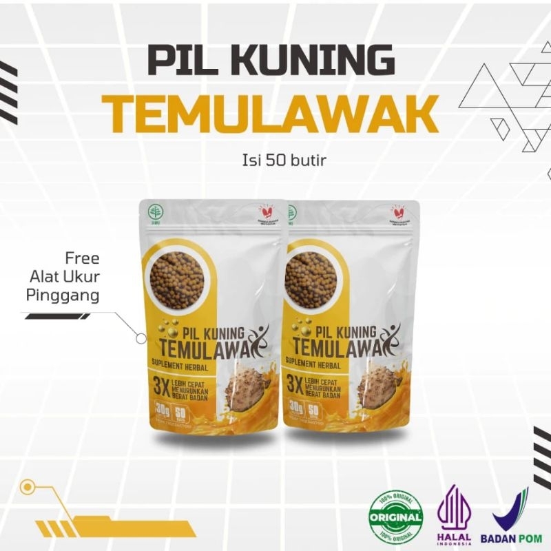 

2 POUCH PIL KUNING PIL KUNING TEMULAWAK PILKUTE PULUNTUR LEMAK DAN KOLESTEROL