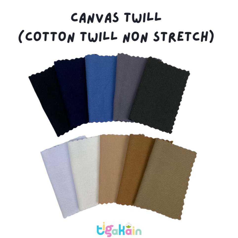 Top banget 5 Meter Kain Canvas Twill Bahan Kanvas Twill Cotton Twill