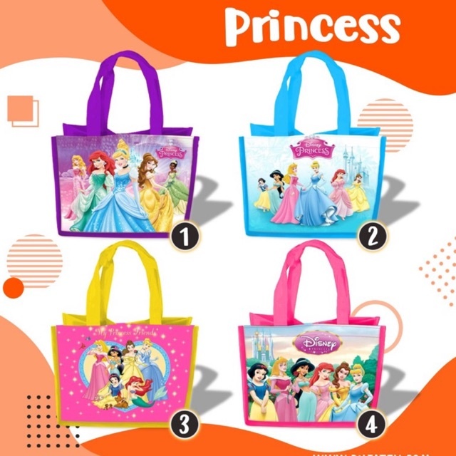 

Tas Souvenir Ultah Gambar PRINCESS Goodie Bag Cute Anak