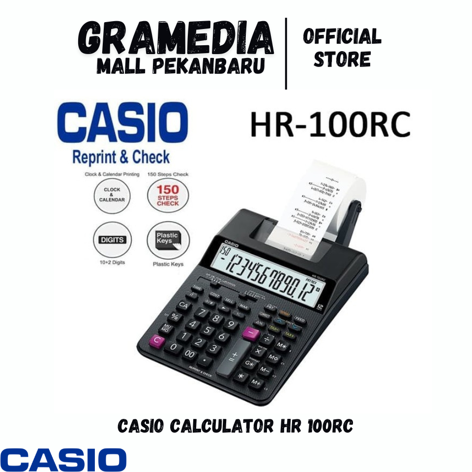 

CASIO CALCULATOR HR 100RC - Kalkulator Bon Transaksi Dagang 12 Digits (Original) Gramedia Mal Pekanbaru