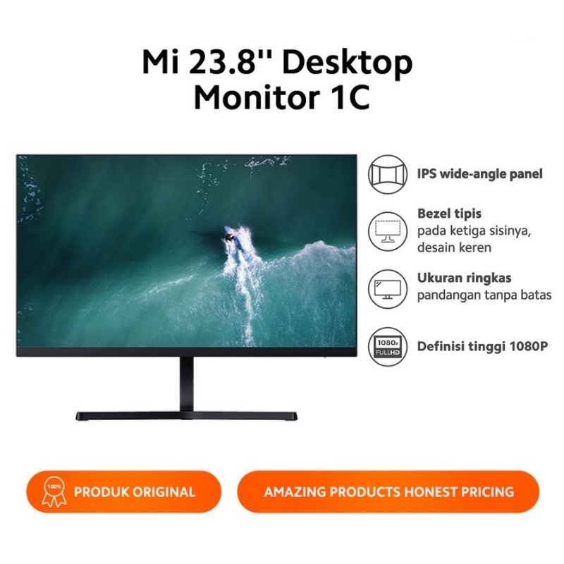 LED Monitor Xiaomi MI 1C 23.8" 60Hz FHD HDMI - MONITOR DESKTOP MI 1C