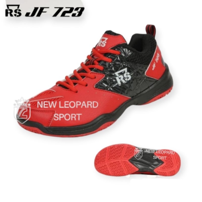 Sepatu badminton RS JF 723 hitam merah/sepatu bulutangkis