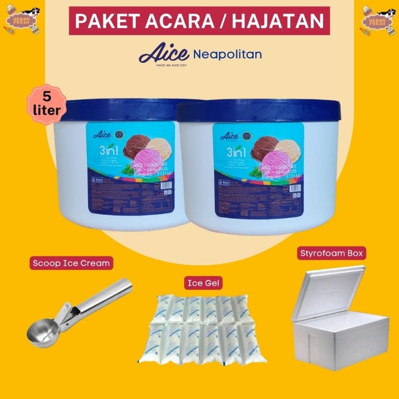 Paket Ice Cream Aice 5 Liter Untuk Acara Pernikahan Hajatan dan Ulang Tahun