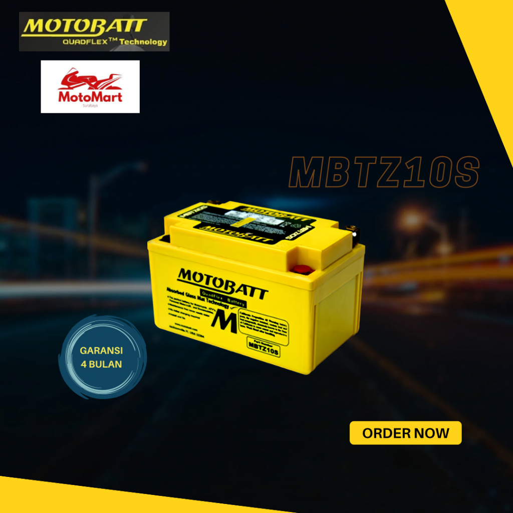 Motobatt Quadflex MBTZ10S - 8.6Ah (Garansi 4 Bulan)