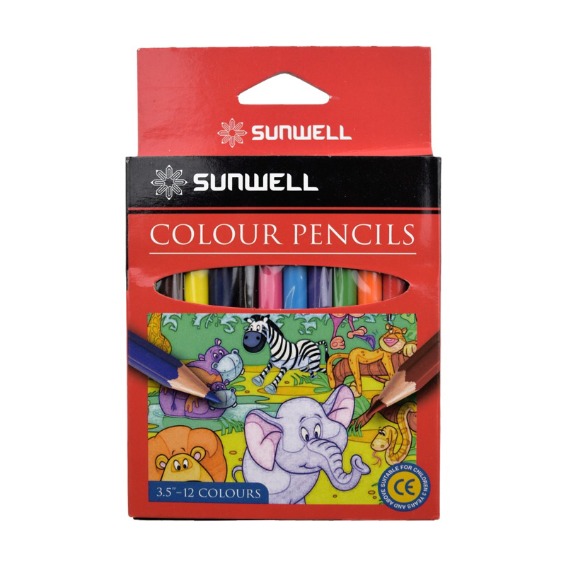 

PENSIL WARNA SUNWELL 12 Warna Pensil warna murah PENDEK