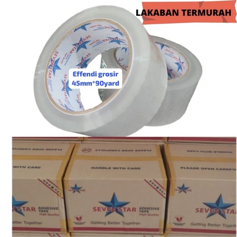 

1SLOP ISI 6PCS , SEVEN STARS LAKBAN 45MM x 90 , CLEAR TAPE TUJUH BINTANG STAR BENING & COKLAT , ISOLASI BESAR DAYA REKAT KUAT LAPBAN fragile fragille merah putih