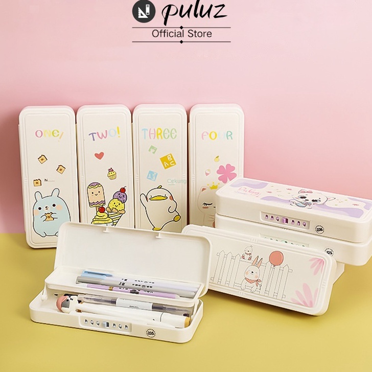 

99 BRANDS FESTIVAL PuluzTempat Pensil Anak Aesthetic Transparan Serbaguna Kotak Tepak Pensil Murah Perempuan Lucu Karakter Pencil Case Besar Kunci Kata Sandi Multi fungsi Ganda llayer Kapasitas Besar