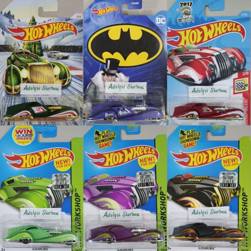 hotwheels hot wheels screamliner scream liner factory sealed short card hw workshop holiday racers a