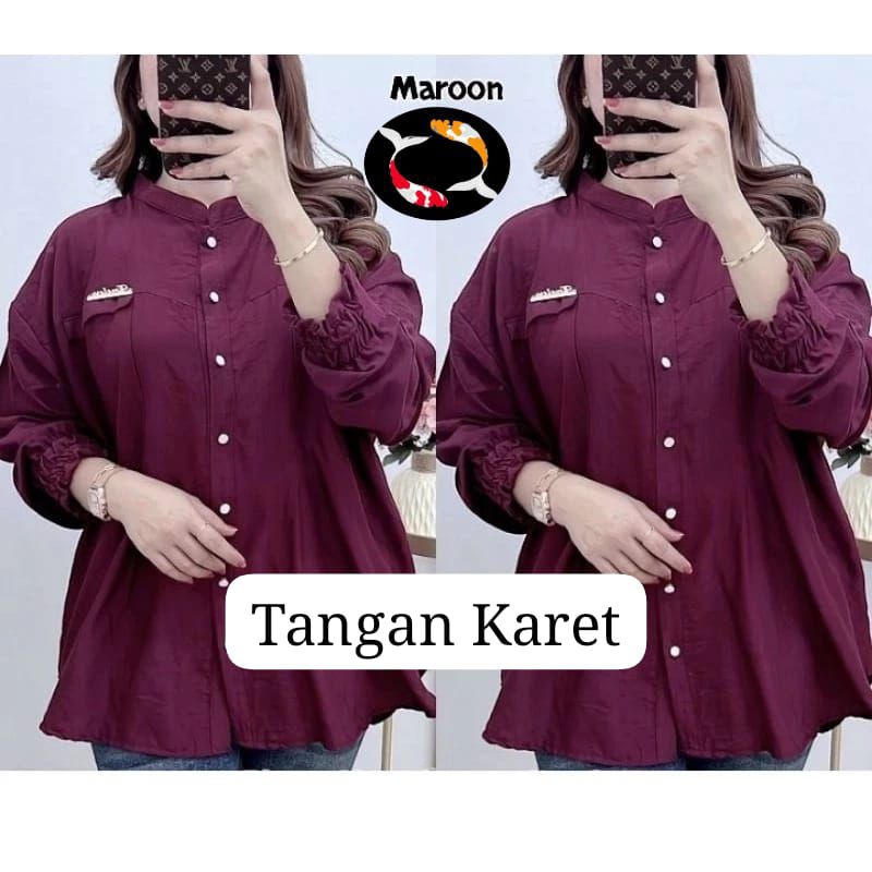 BLOUSE WANITA TANGAN KARET PREMIUM/ATASAN WANITA IMPORT