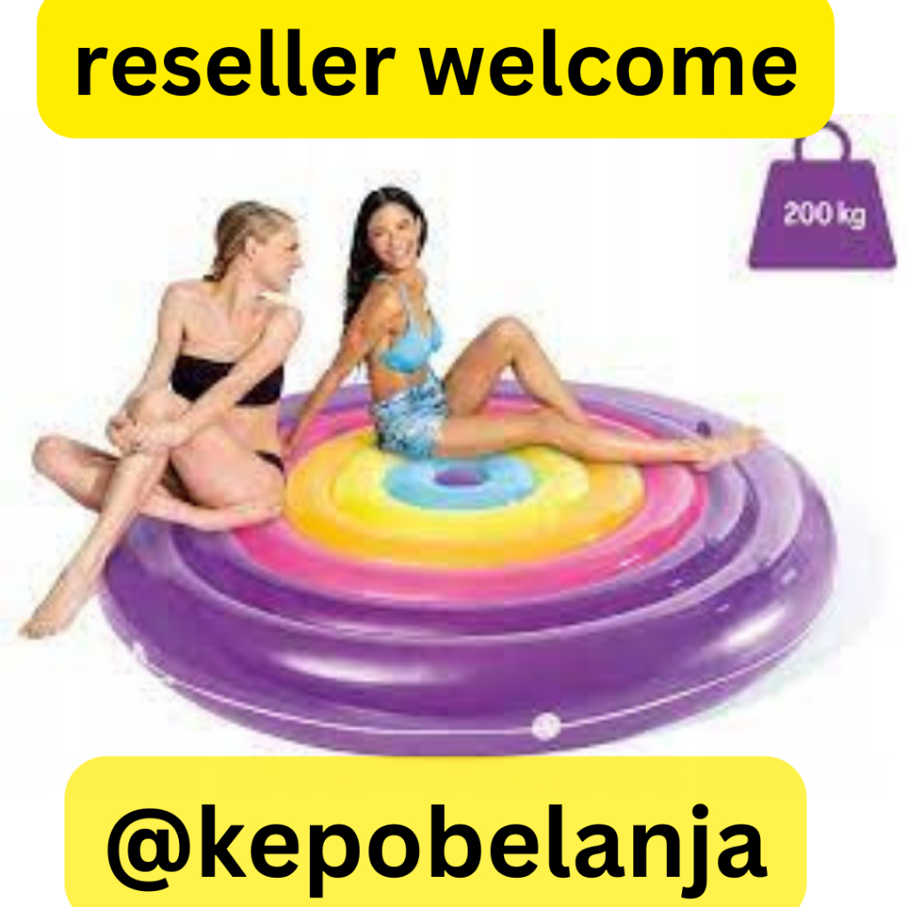 Pelampung renang Intex 57285 rainbow fiesta island floating matras air